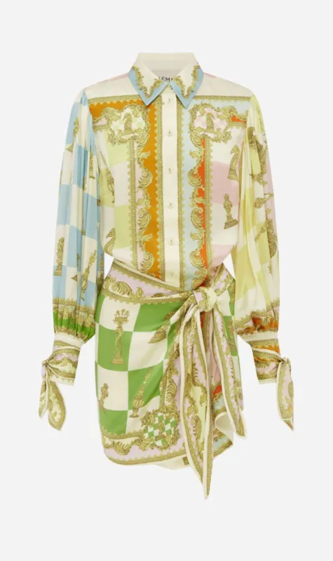 ALEMAIS | Checkmate Silk Mini Dress - Print sold by Sister & Co