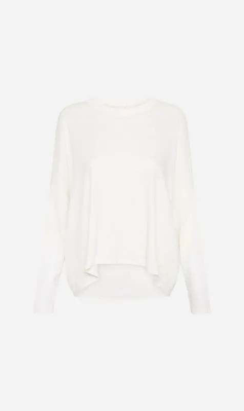 Bassike | Slouch Circle Long Sleeve T.Shirt - White sold by Sister & Co