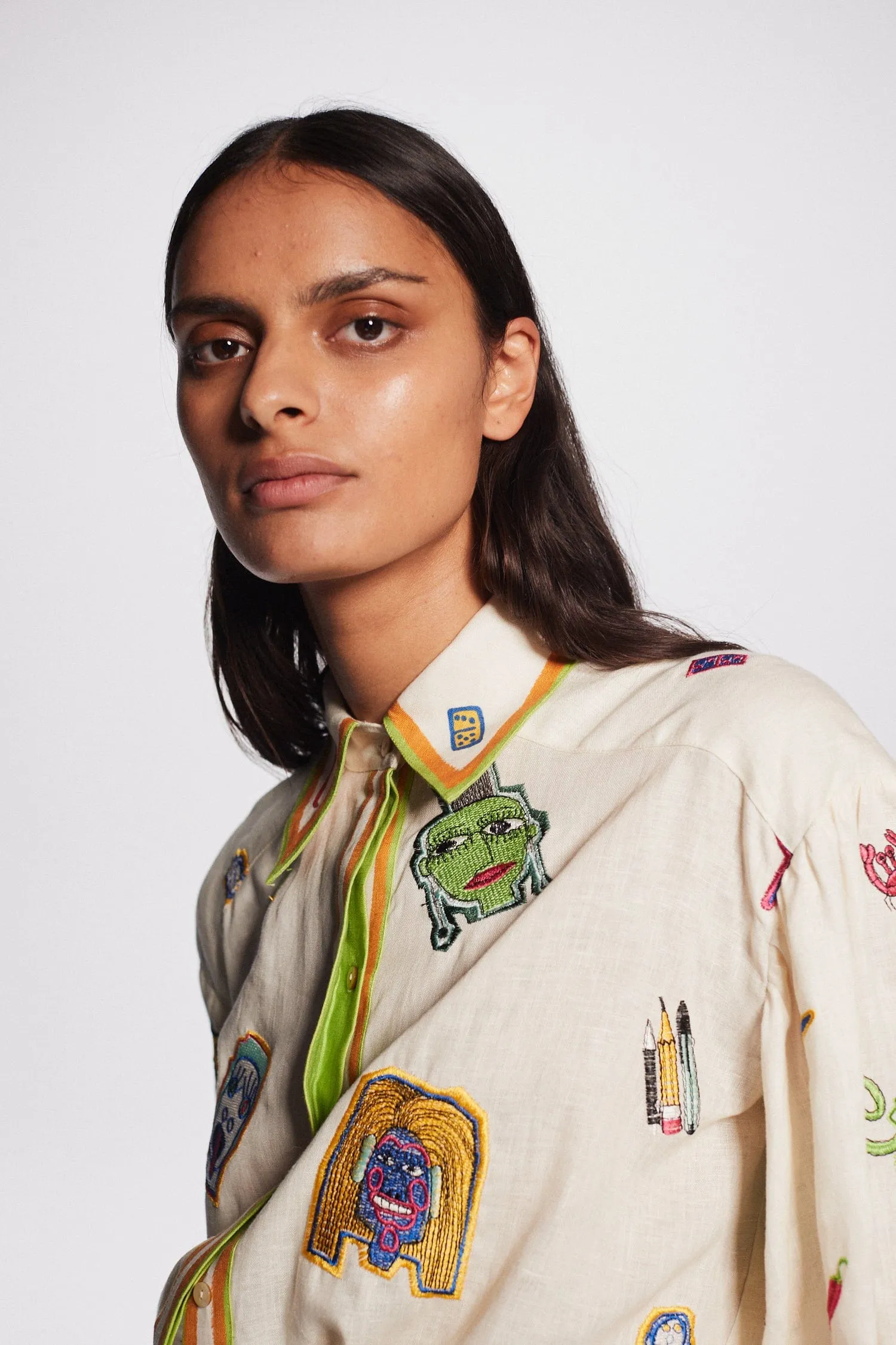 Alemais | Checkers Embroidered Shirt sold by Sister & Co product image thumbnail 3