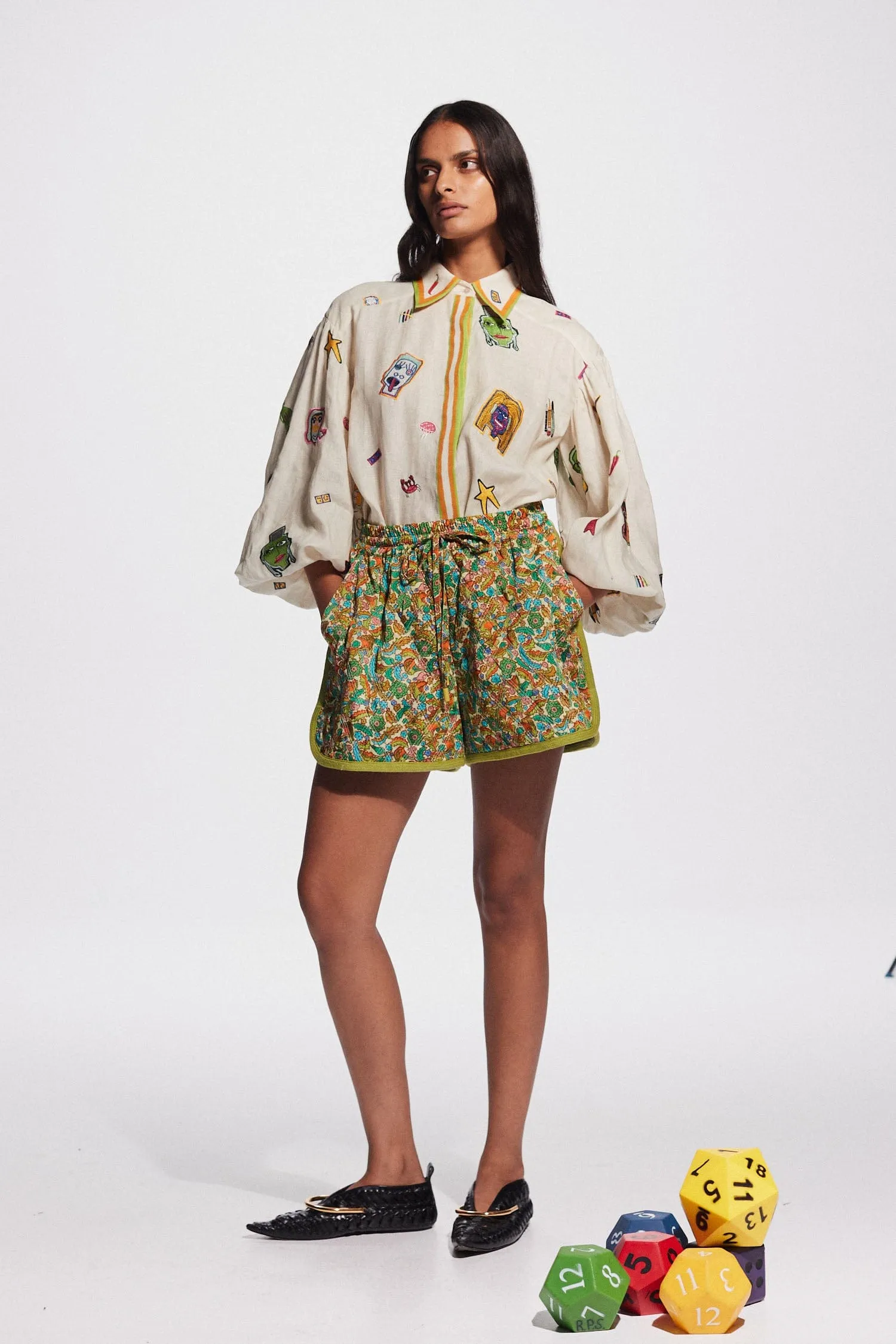 Alemais | Checkers Embroidered Shirt sold by Sister & Co product image thumbnail 2