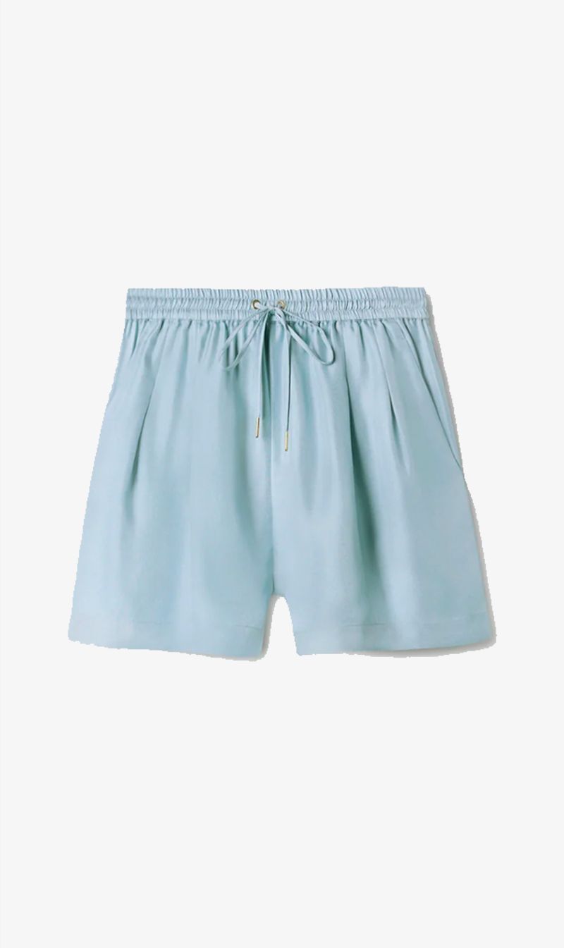 Silk Laundry | Twill Slouch Shorts - Sky sold by Sister & Co