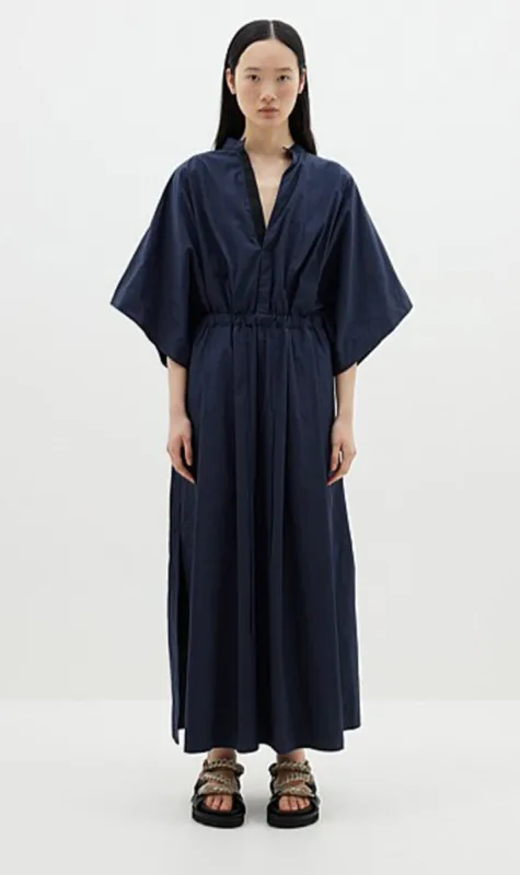 Bassike | Cotton Roll Sleeve Dress - Ink sold by Sister & Co