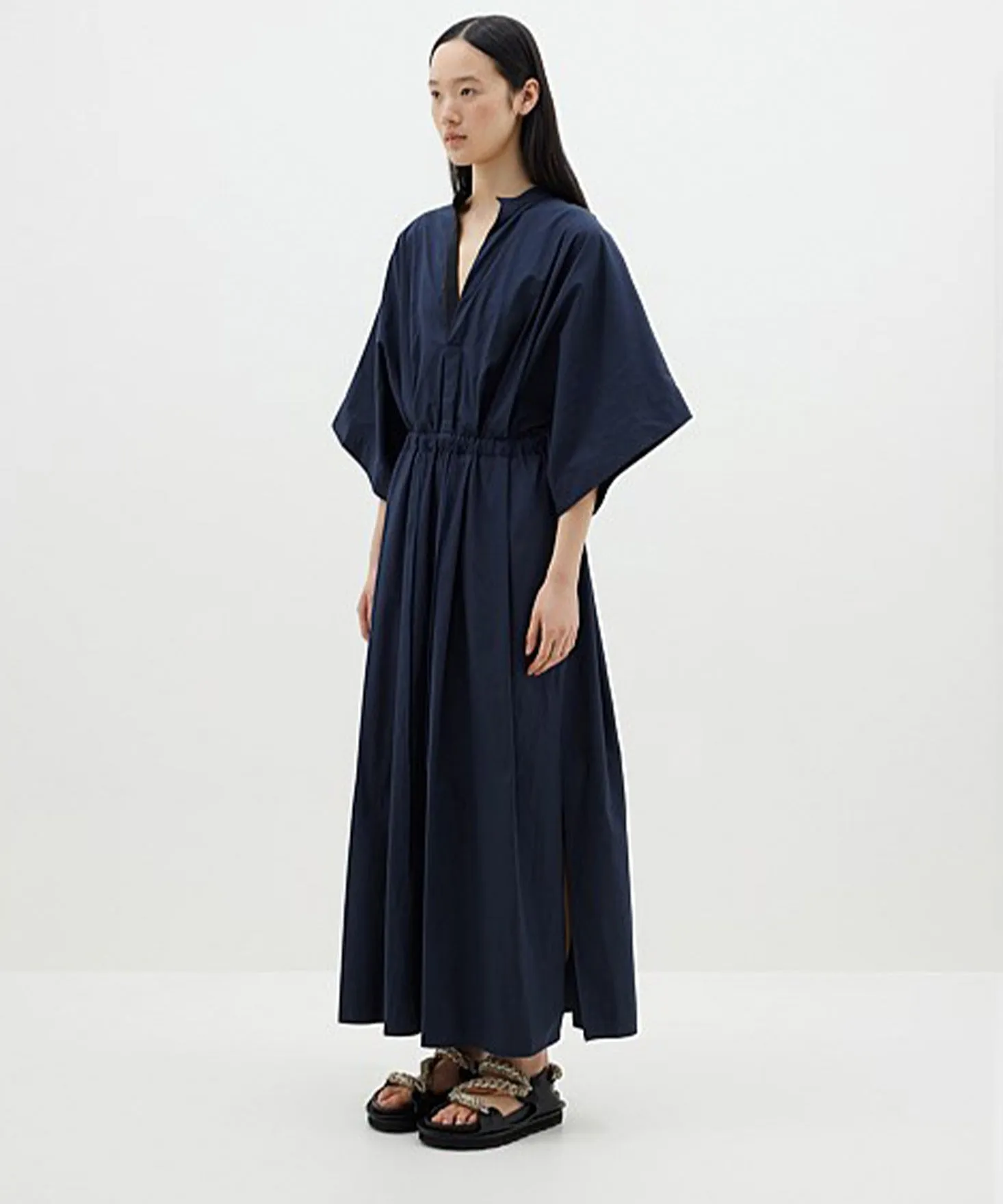 Bassike | Cotton Roll Sleeve Dress - Ink sold by Sister & Co product image thumbnail 2