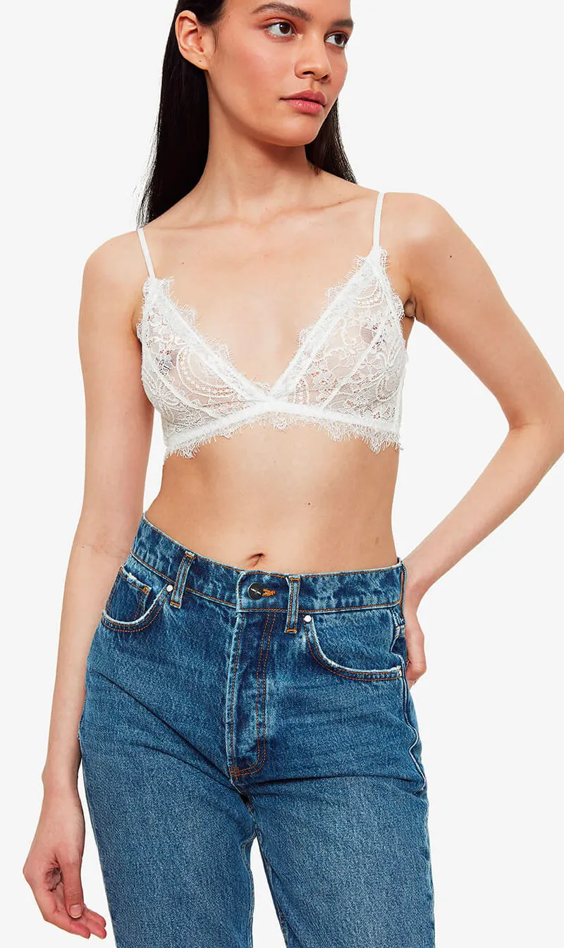 Anine Bing | Lace Bra with Trim - Ivory sold by Sister & Co