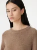 Bassike | Distressed Cuff Crew Knit - Brown Melange sold by Sister & Co