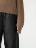 Bassike | Distressed Cuff Crew Knit - Brown Melange sold by Sister & Co
