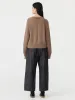 Bassike | Distressed Cuff Crew Knit - Brown Melange sold by Sister & Co