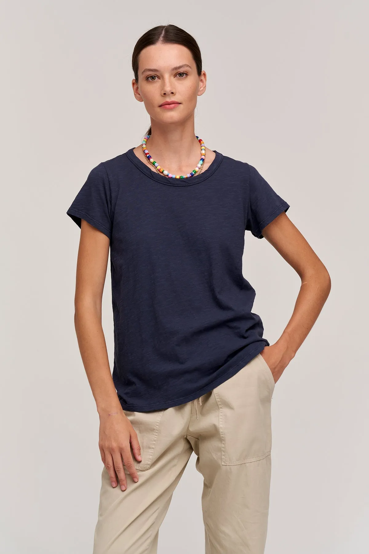 Velvet | Tilly Original Slub Crew Neck Tee - Blue Chip sold by Sister & Co product image thumbnail 3