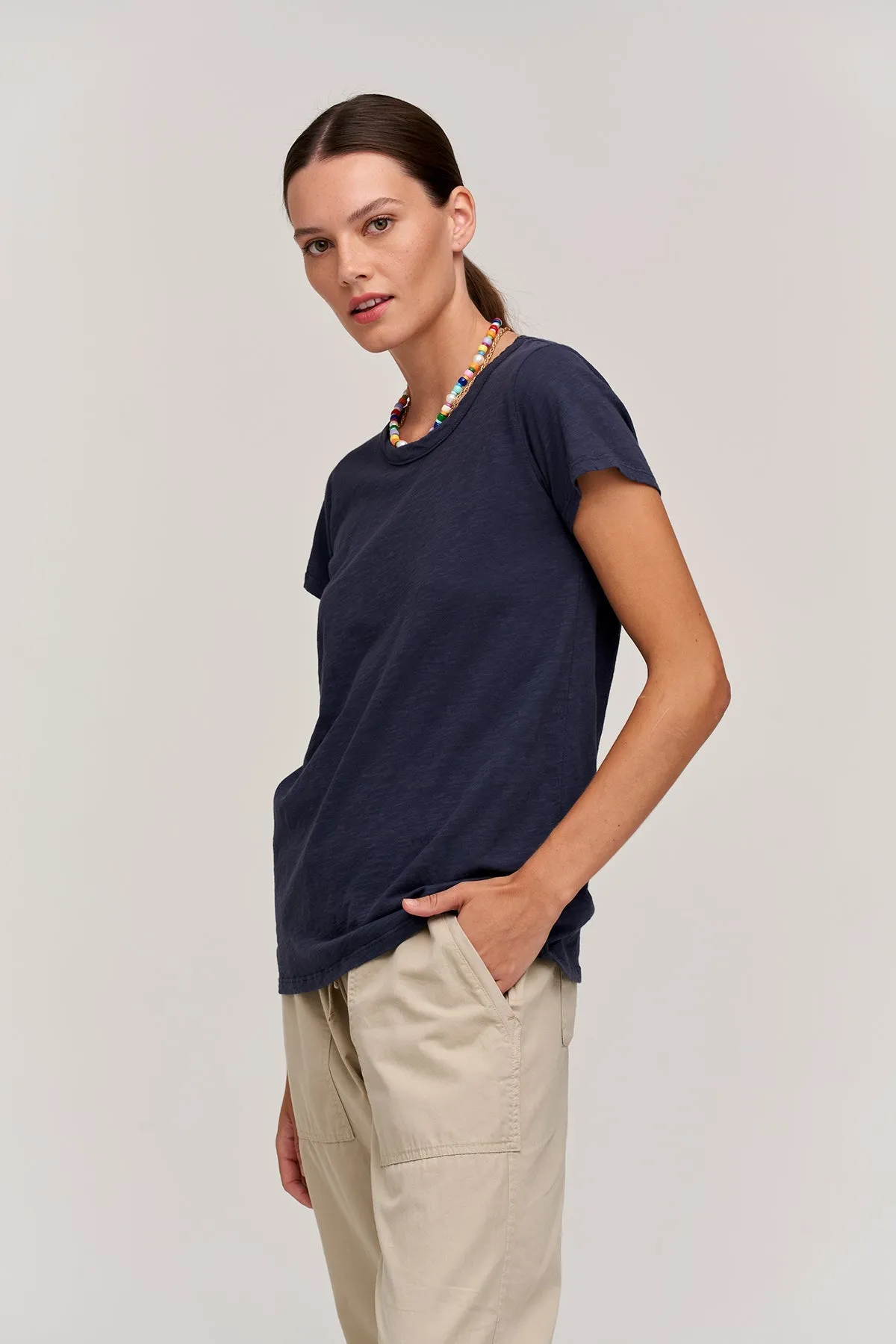 Velvet | Tilly Original Slub Crew Neck Tee - Blue Chip sold by Sister & Co product image thumbnail 2