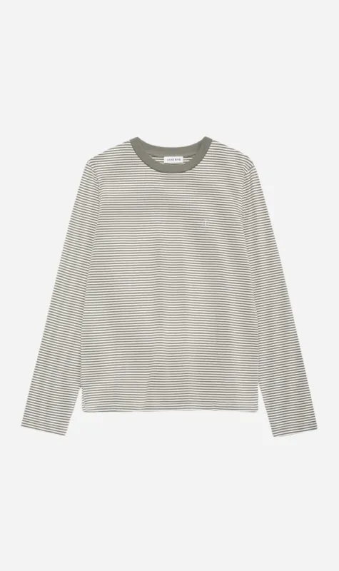 Anine Bing | Rylan Tee - Olive & Ivory Stripe sold by Sister & Co