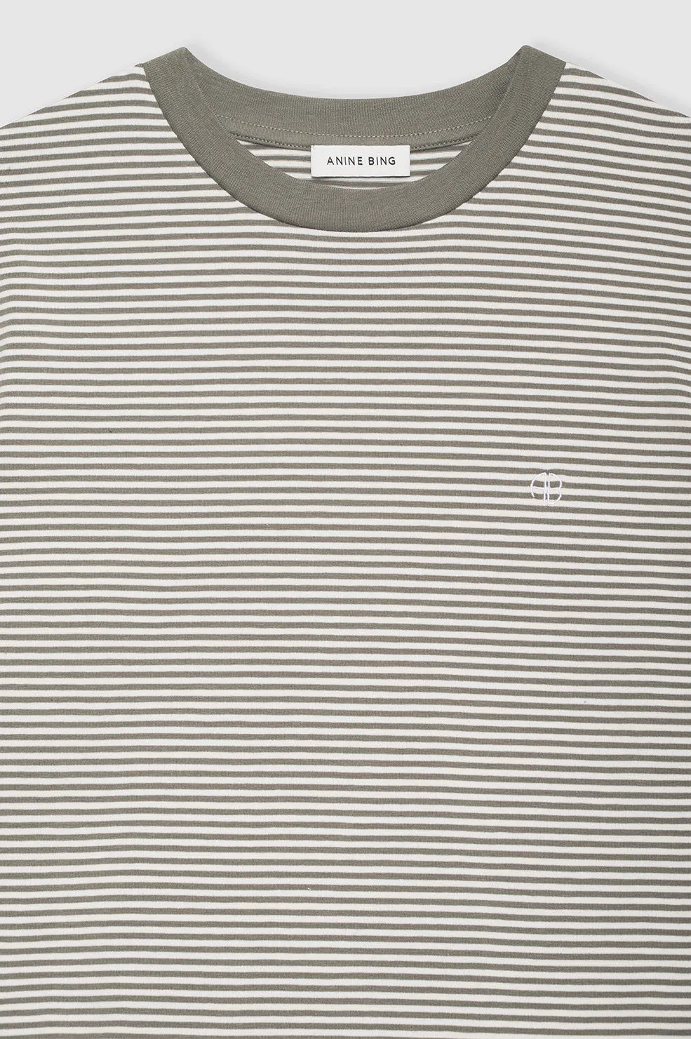 Anine Bing | Rylan Tee - Olive & Ivory Stripe sold by Sister & Co product image thumbnail 4