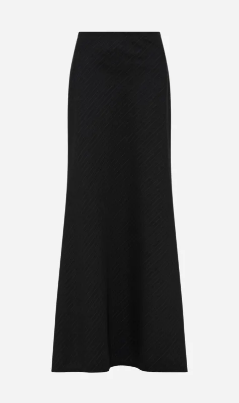 St Agni | Pinstripe Maxi Skirt - Black sold by Sister & Co