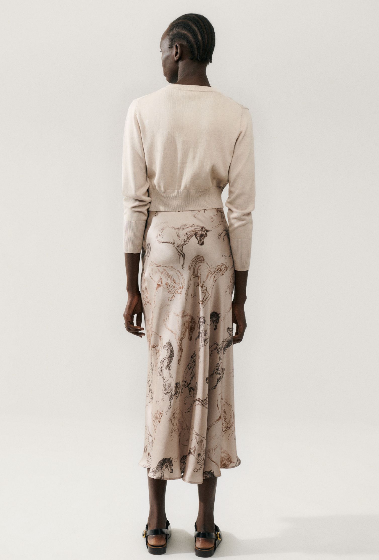 Silk Laundry | Long Bias Cut Skirt - Wild Horses sold by Sister & Co product image thumbnail 4