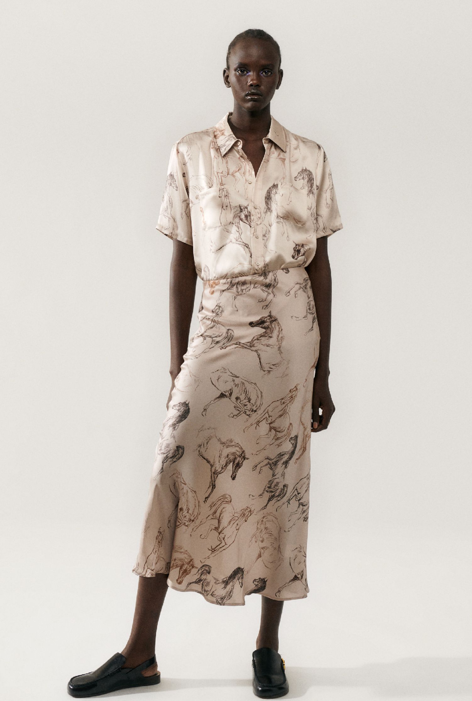 Silk Laundry | Long Bias Cut Skirt - Wild Horses sold by Sister & Co product image thumbnail 2
