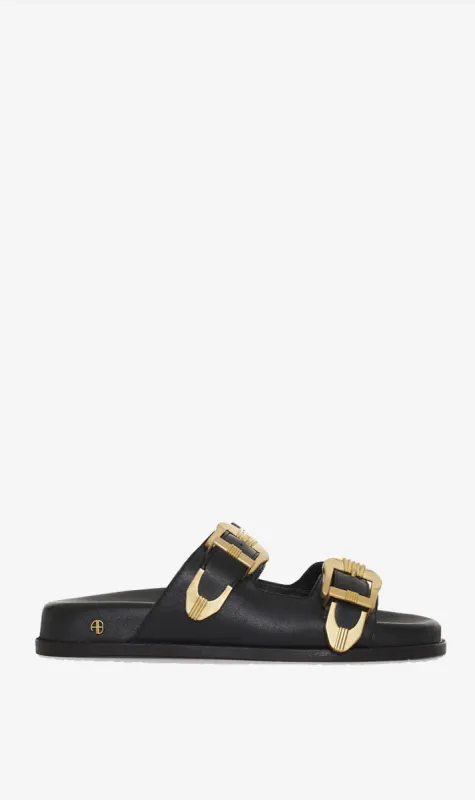 Anine Bing | Waylon Slides - Black sold by Sister & Co
