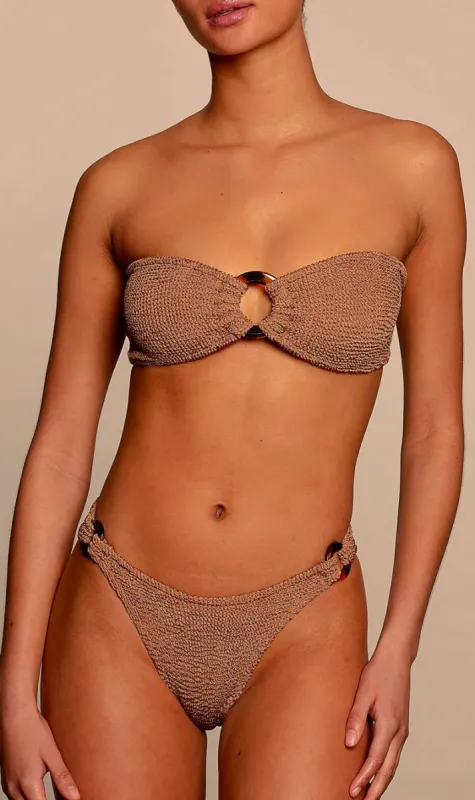 Hunza G | Gloria Bikini - Metallic Cocoa sold by Sister & Co