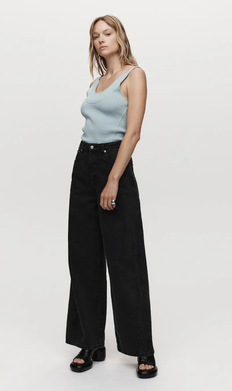 Marle | Wide Leg Jean - Washed Black sold by Sister & Co