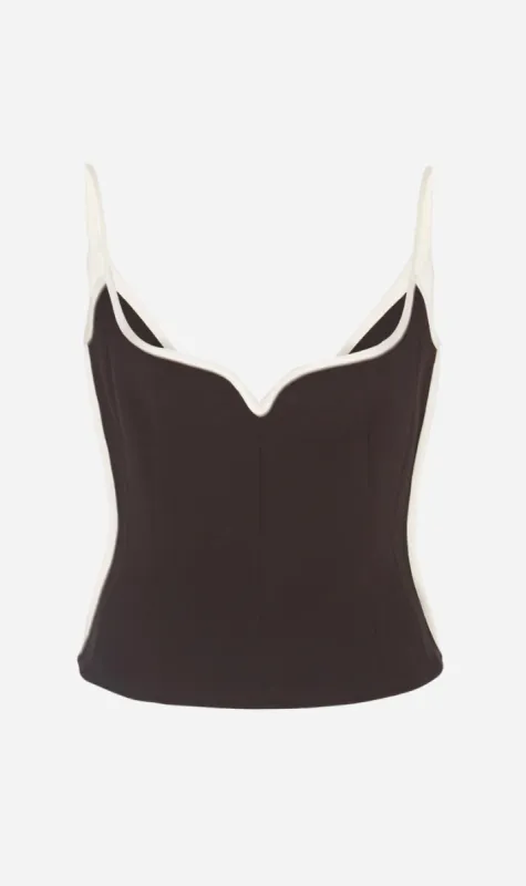 Paris Georgia | Heart Singlet - Black/White Bonded made by Paris Georgia