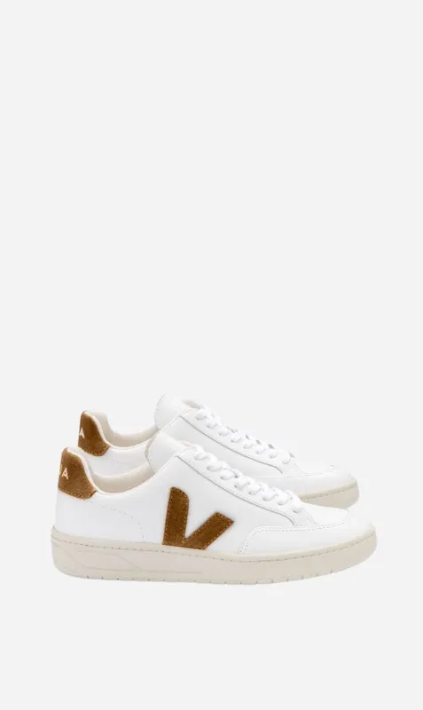 Veja | V-12 Leather - Extra White Camel sold by Sister & Co