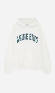Anine Bing | Harvey Sweatshirt - Ivory With Dark Sage sold by Sister & Co