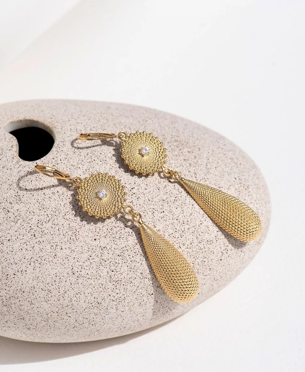 Zoe & Morgan | Sunshine Earrings - Gold/White Zircon sold by Sister & Co product image thumbnail 4