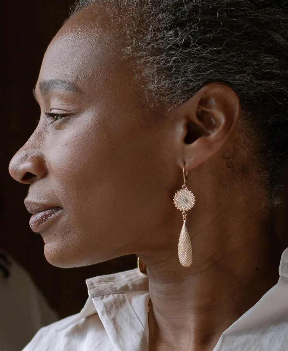 Zoe & Morgan | Sunshine Earrings - Gold/White Zircon sold by Sister & Co product image thumbnail 2