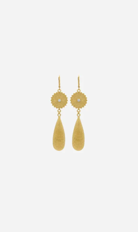 Zoe & Morgan | Sunshine Earrings - Gold/White Zircon made by Sisters & Co