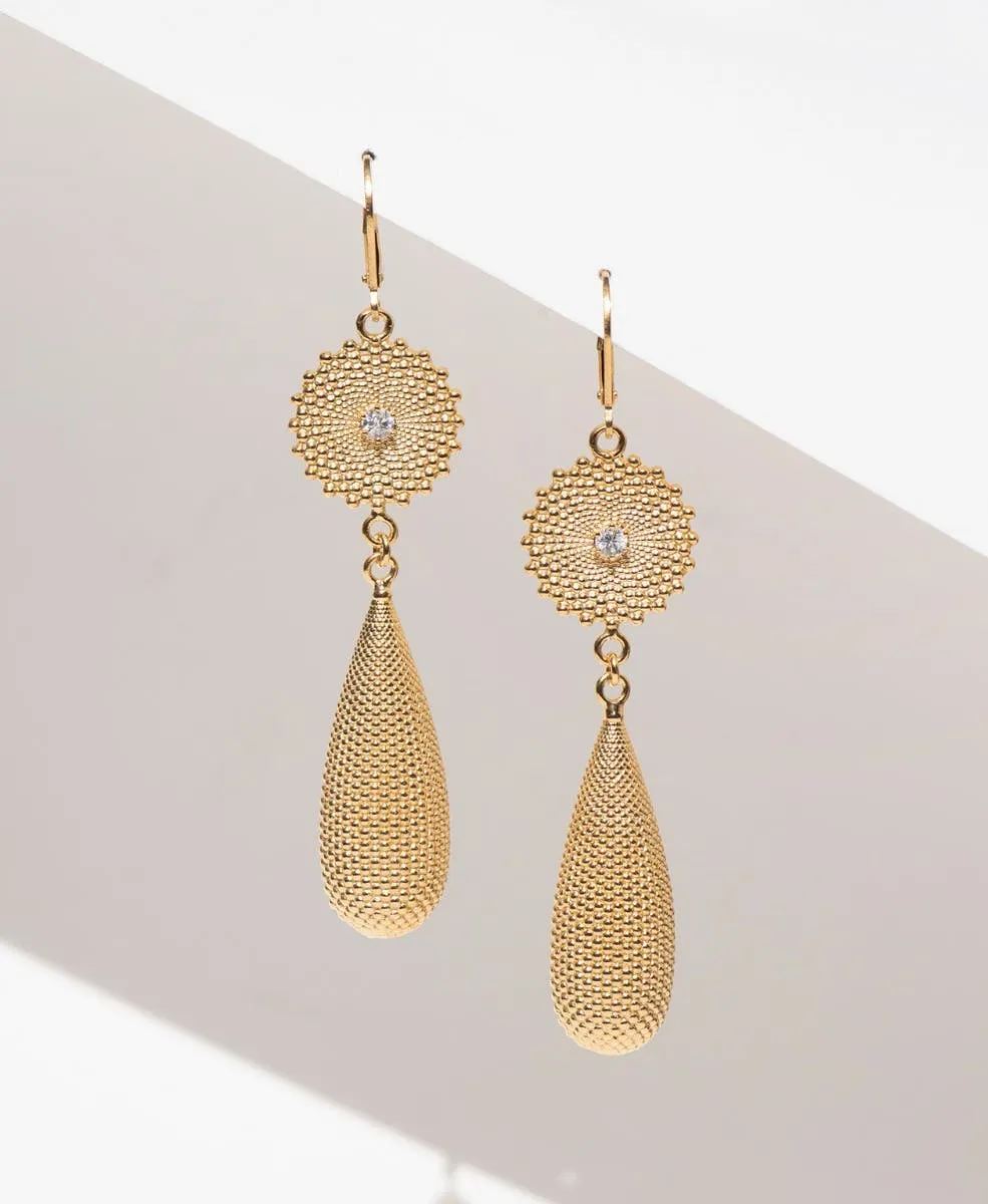 Zoe & Morgan | Sunshine Earrings - Gold/White Zircon sold by Sister & Co product image thumbnail 3