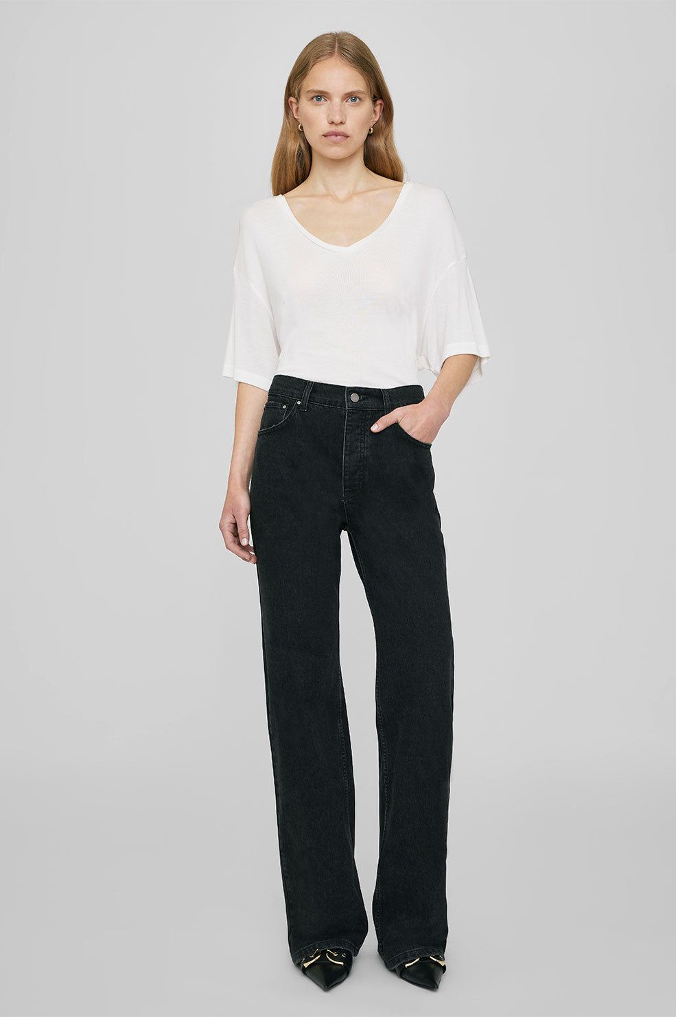 Anine Bing | Vale Tee - Off White Cashmere Blend sold by Sister & Co product image thumbnail 2