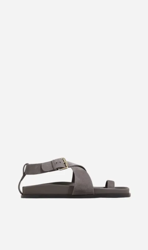 A.Emery | The Dula Sandal - Graphite Suede sold by Sister & Co