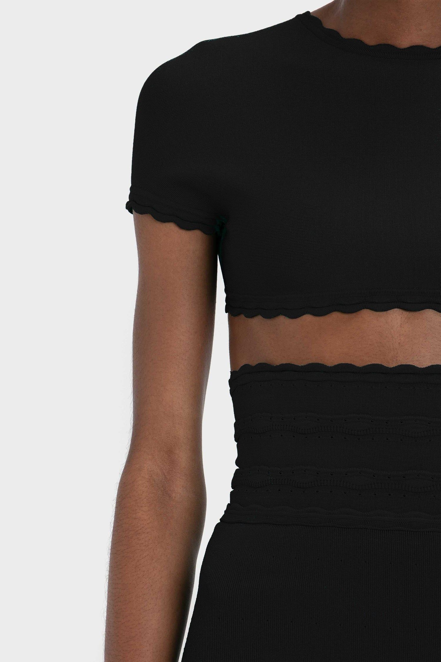 Victoria Beckham | Cropped Short Sleeve Top - Black sold by Sister & Co product image thumbnail 4