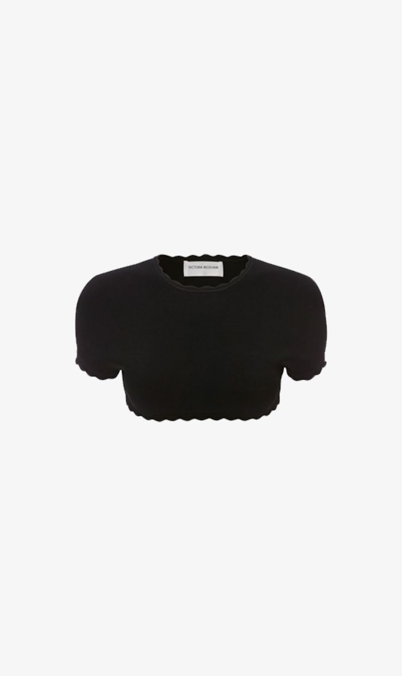 Victoria Beckham | Cropped Short Sleeve Top - Black sold by Sister & Co