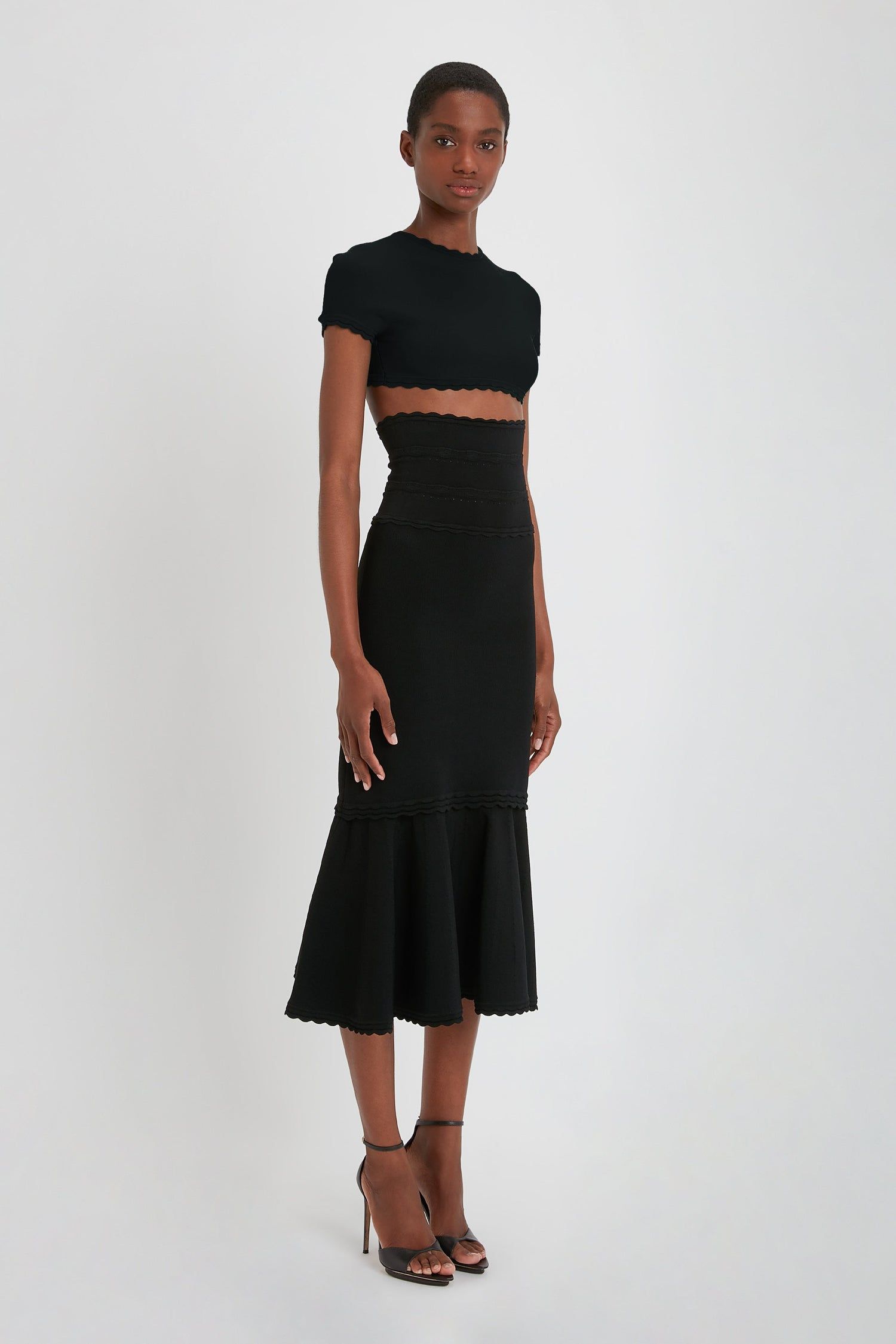 Victoria Beckham | Cropped Short Sleeve Top - Black sold by Sister & Co product image thumbnail 3