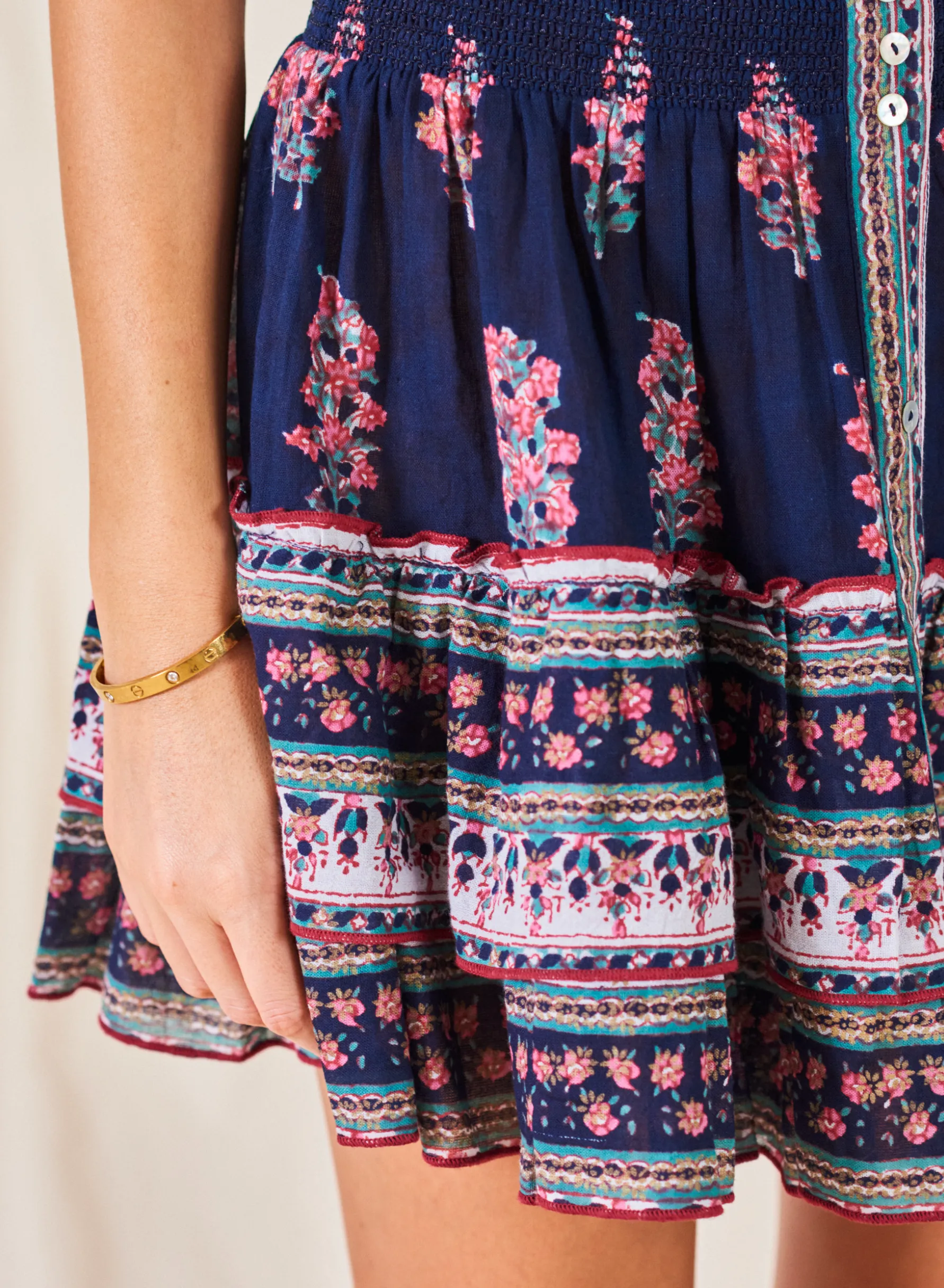 M.A.B.E | Flori Print Mini Skirt - Indigo sold by Sister & Co product image thumbnail 3