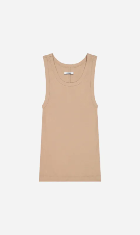 Rebe | Ribbed Tank Top - Taupe sold by Sister & Co