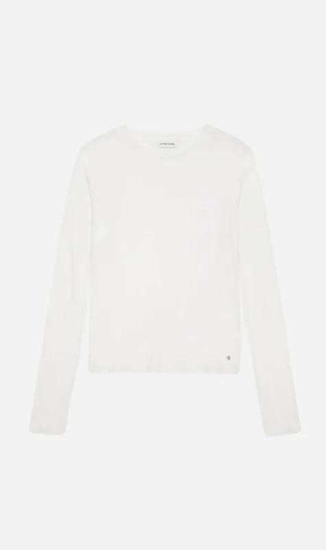 Anine Bing | Amani Long Sleeve Tee - Ivory sold by Sister & Co
