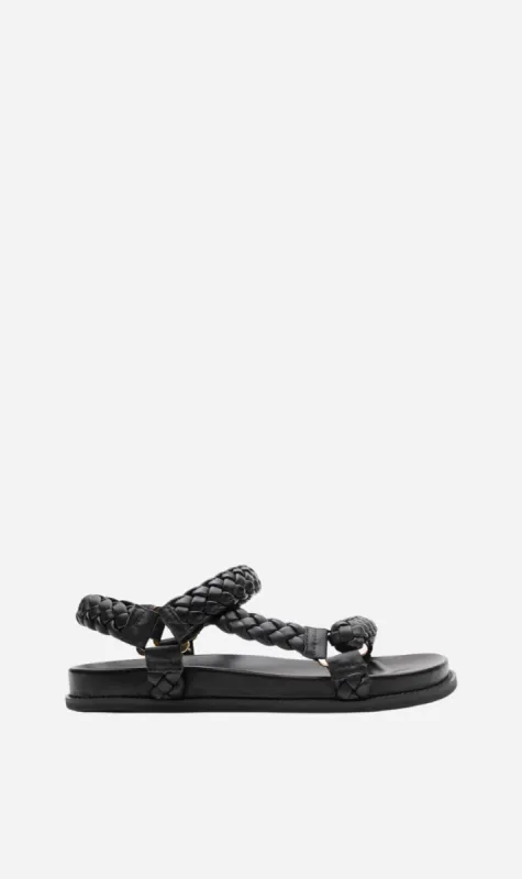 La Tribe | Elke Braided Sandal - Black sold by Sisters & Co