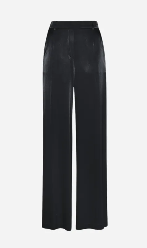 Forte Forte | Stretch Silk Satin Pants - Nero sold by Sister & Co