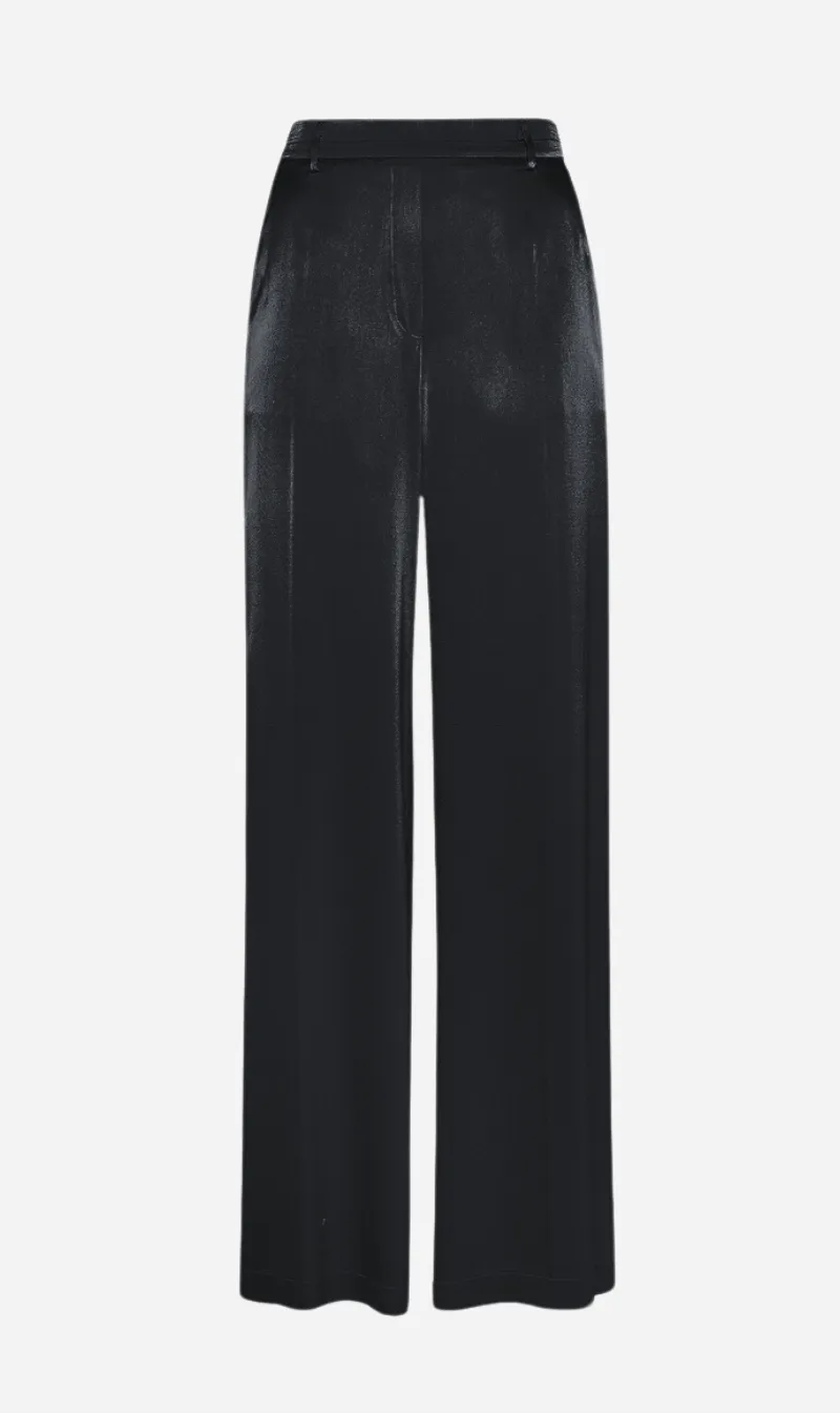Forte Forte | Stretch Silk Satin Pants - Nero sold by Sister & Co