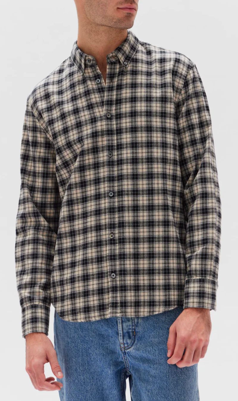 Assembly Label | Brushed Flannel Check Shirt - Navy Check sold by Sister & Co