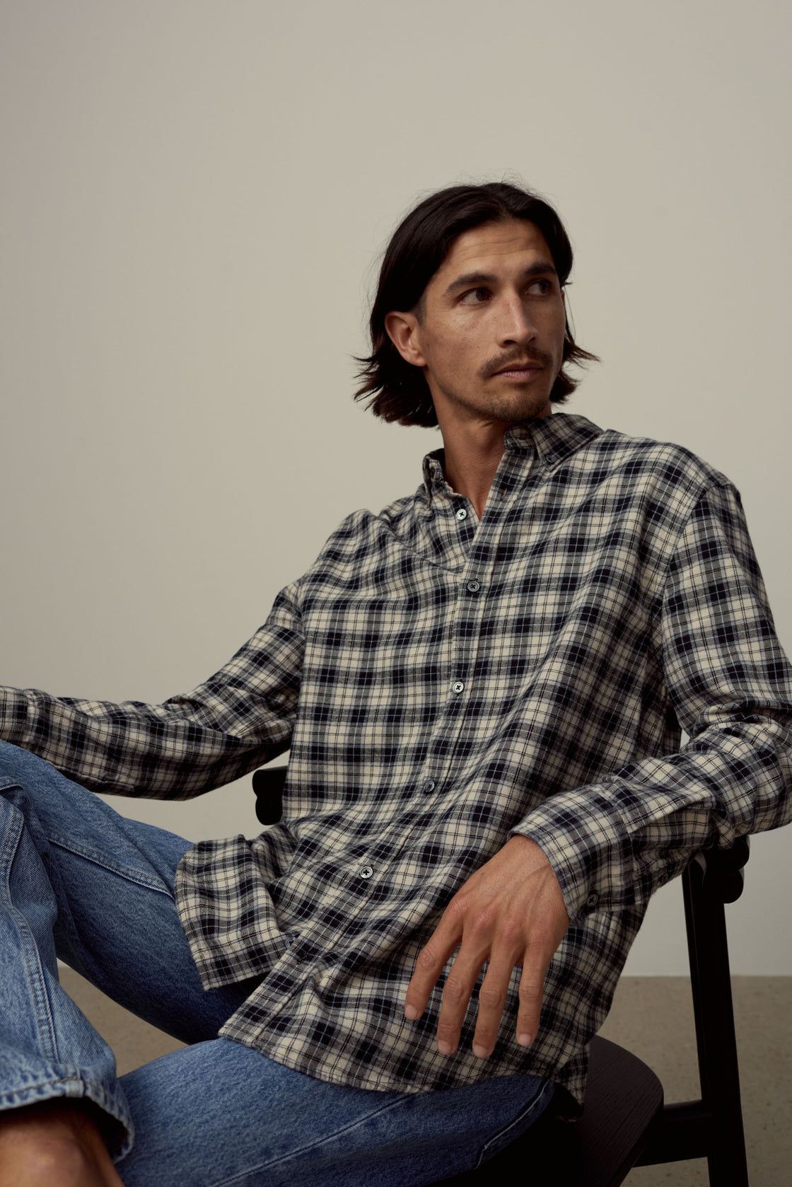 Assembly Label | Brushed Flannel Check Shirt - Navy Check sold by Sister & Co product image thumbnail 4