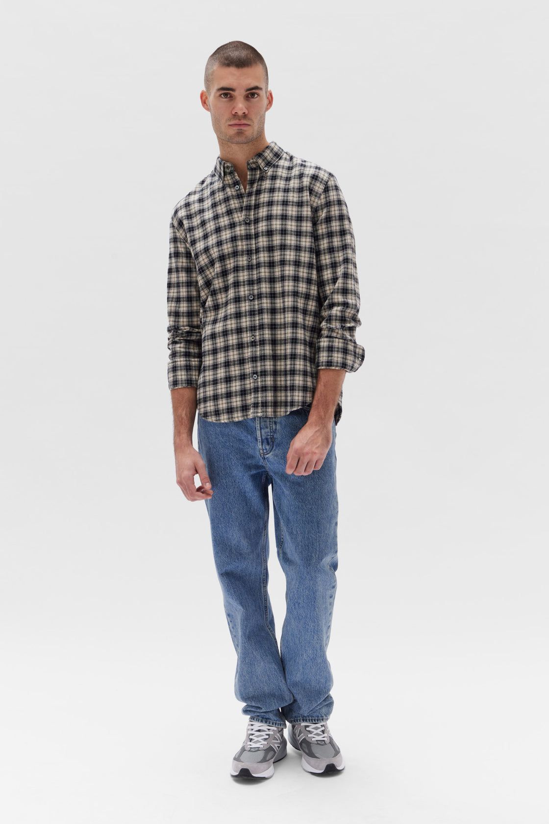 Assembly Label | Brushed Flannel Check Shirt - Navy Check sold by Sister & Co product image thumbnail 2