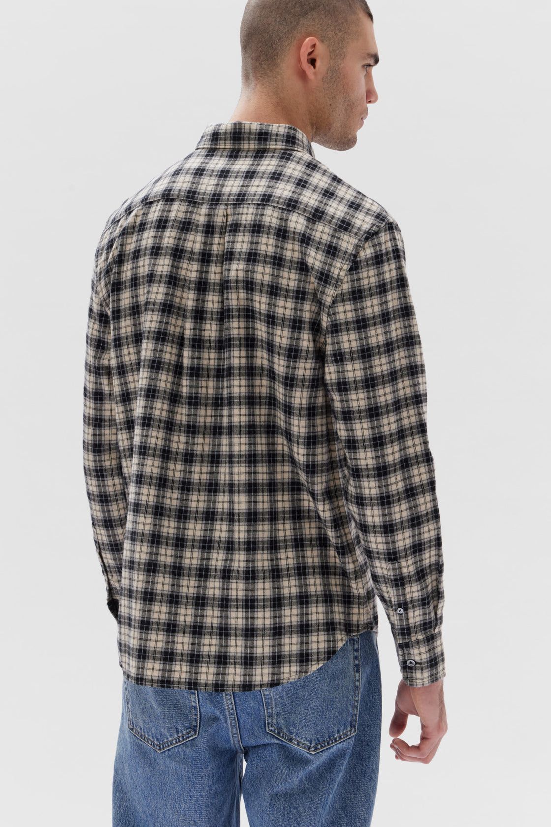 Assembly Label | Brushed Flannel Check Shirt - Navy Check sold by Sister & Co product image thumbnail 3