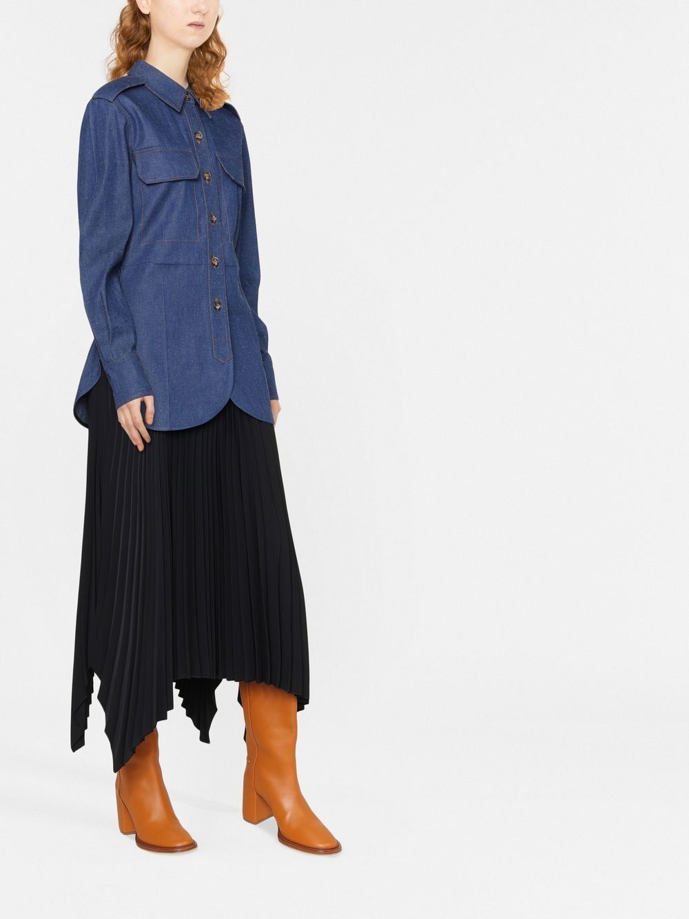 Victoria Beckham | Relaxed Denim Shirt - Serge Blue sold by Sister & Co product image thumbnail 3