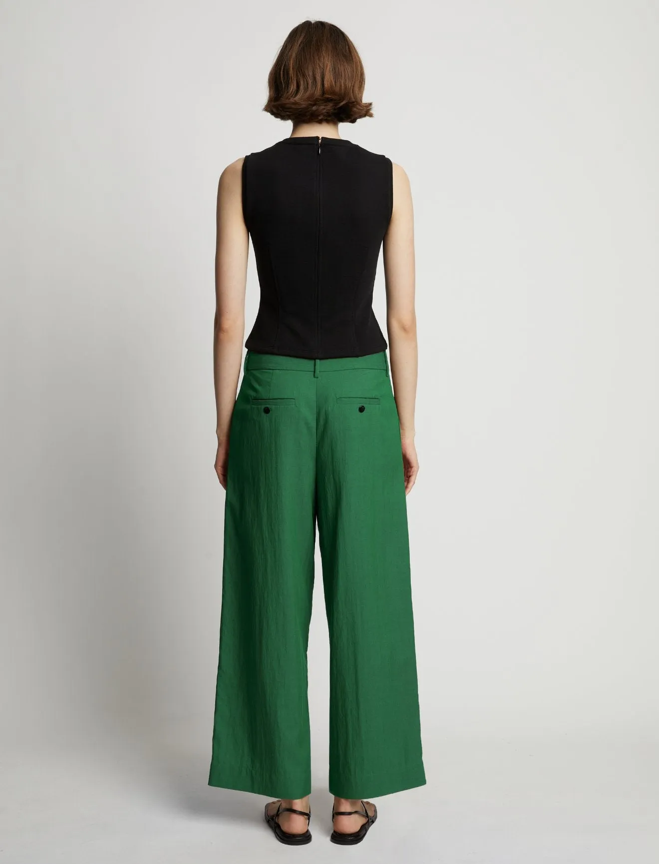Proenza Schouler White Label | Drapey Suiting Wide Leg Pant - Green sold by Sister & Co product image thumbnail 5