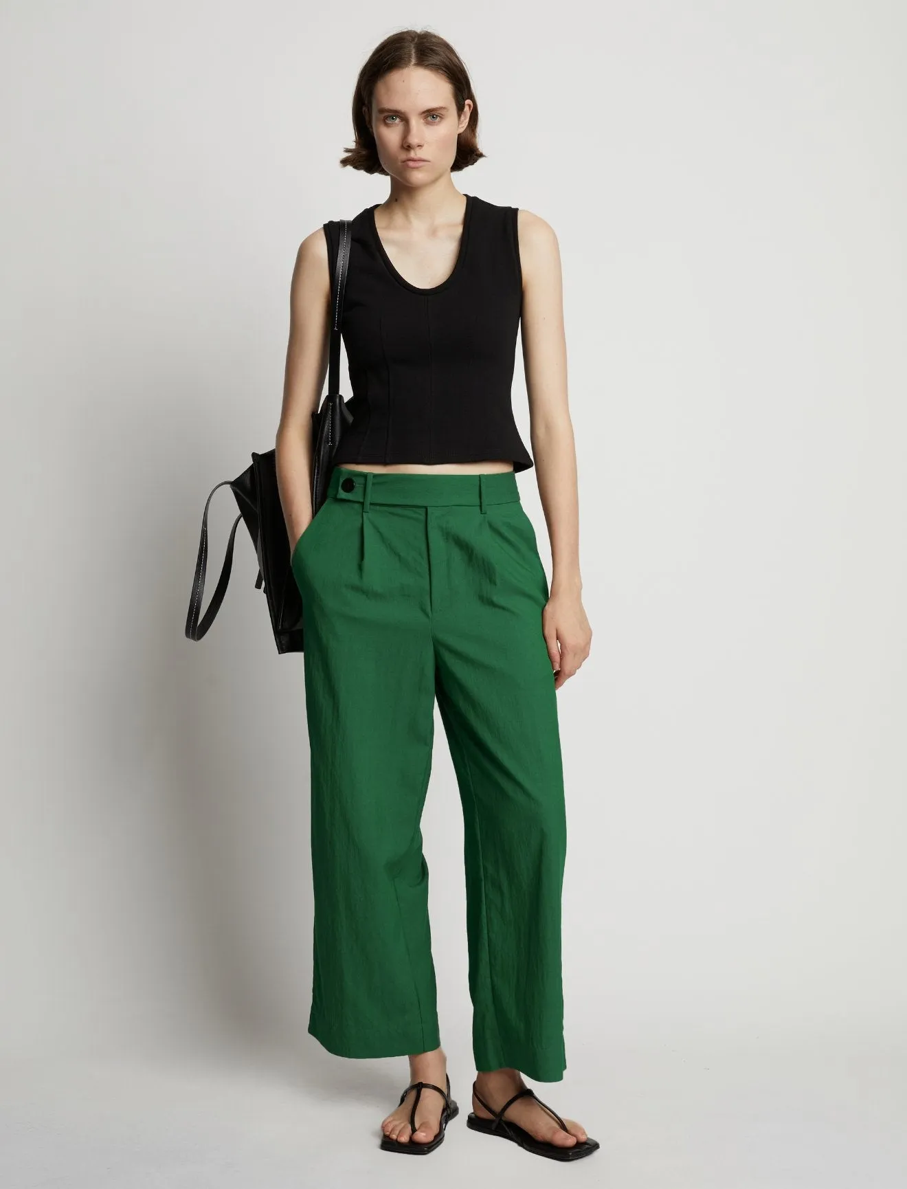 Proenza Schouler White Label | Drapey Suiting Wide Leg Pant - Green sold by Sister & Co product image thumbnail 3