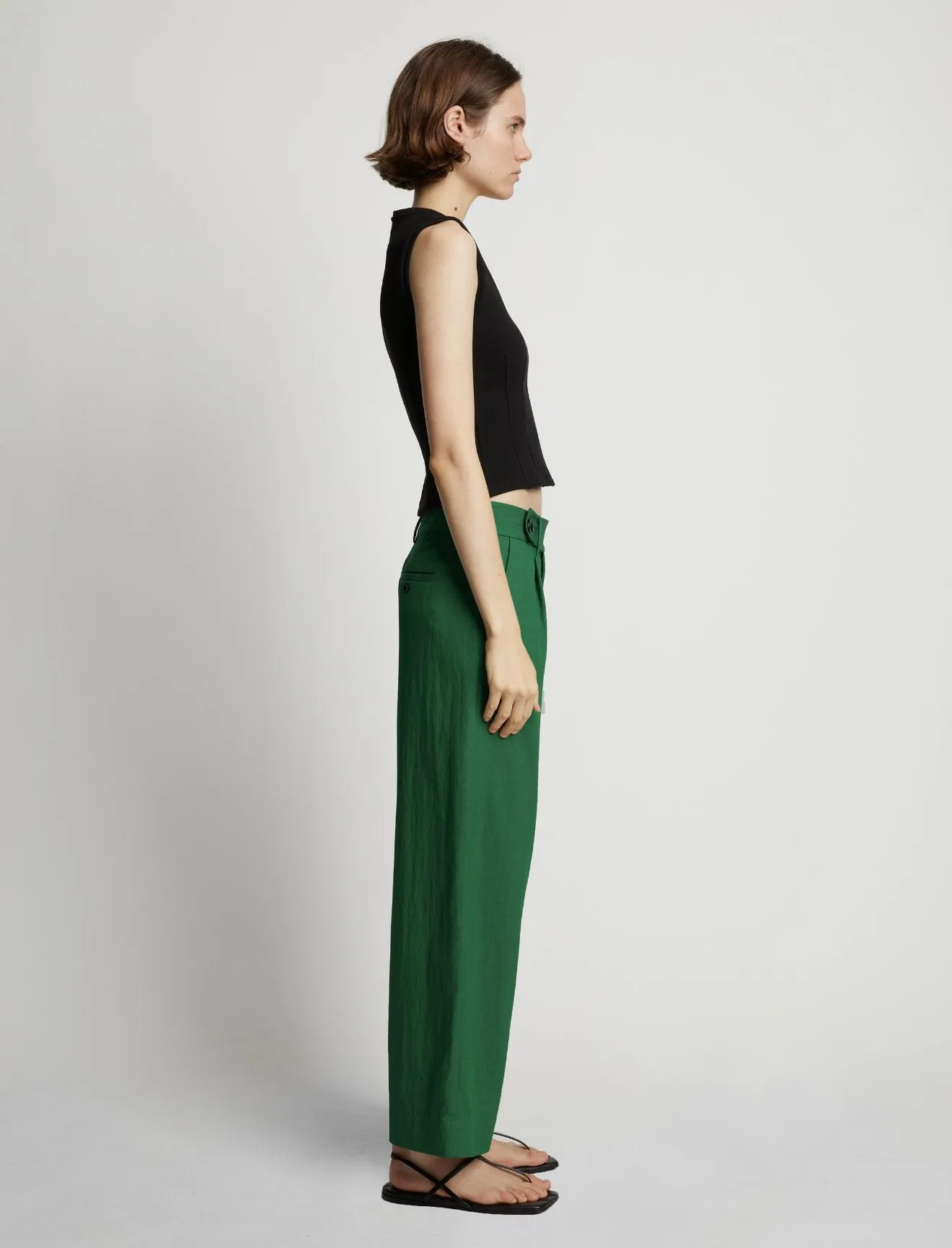 Proenza Schouler White Label | Drapey Suiting Wide Leg Pant - Green sold by Sister & Co product image thumbnail 4