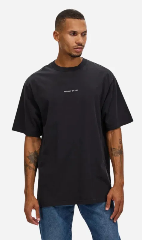 Assembly Label | Organic Established Tee - True Black/White sold by Sister & Co