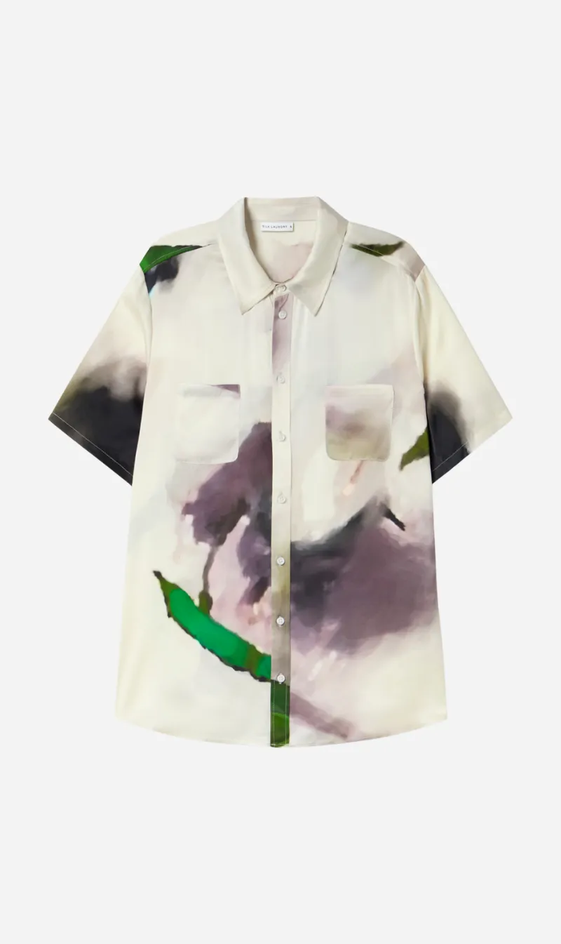 Silk Laundry | Short Sleeve Bf Shirt - Phosphate sold by Sister & Co