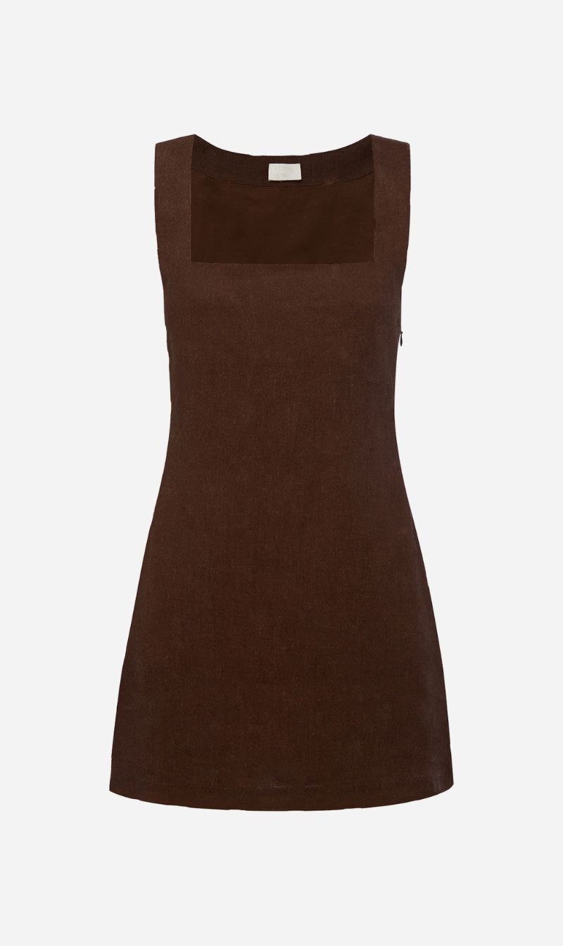 Posse | Alice Mini Dress - Chocolate sold by Sister & Co